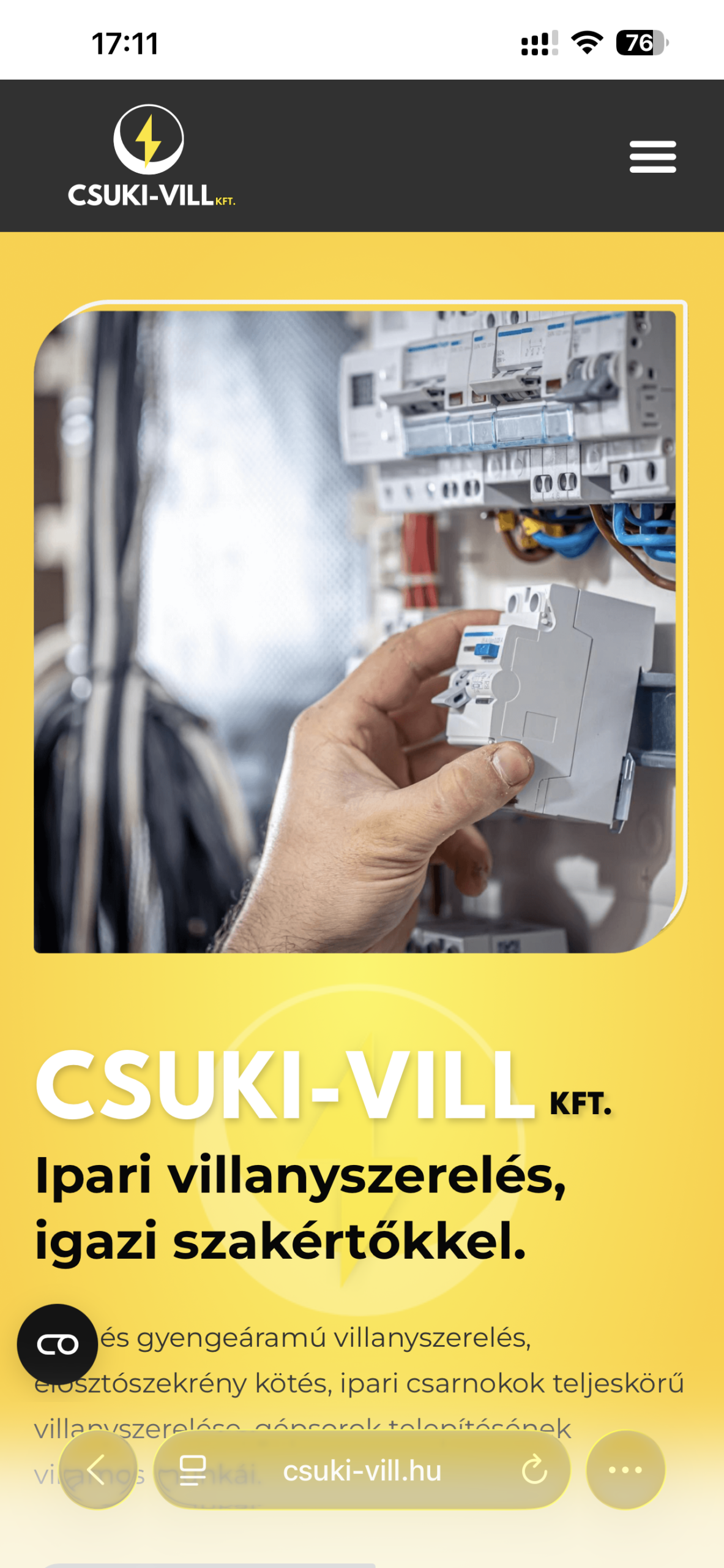 Csuki-Vill Kft. mobil nézet