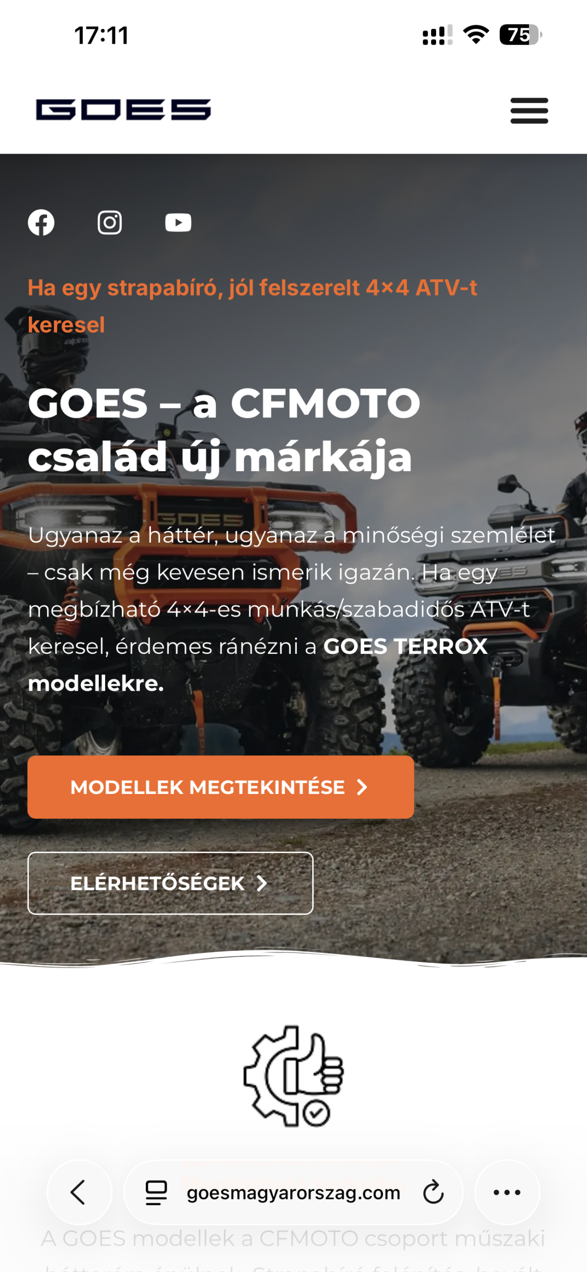 GOES Magyarország mobil nézet
