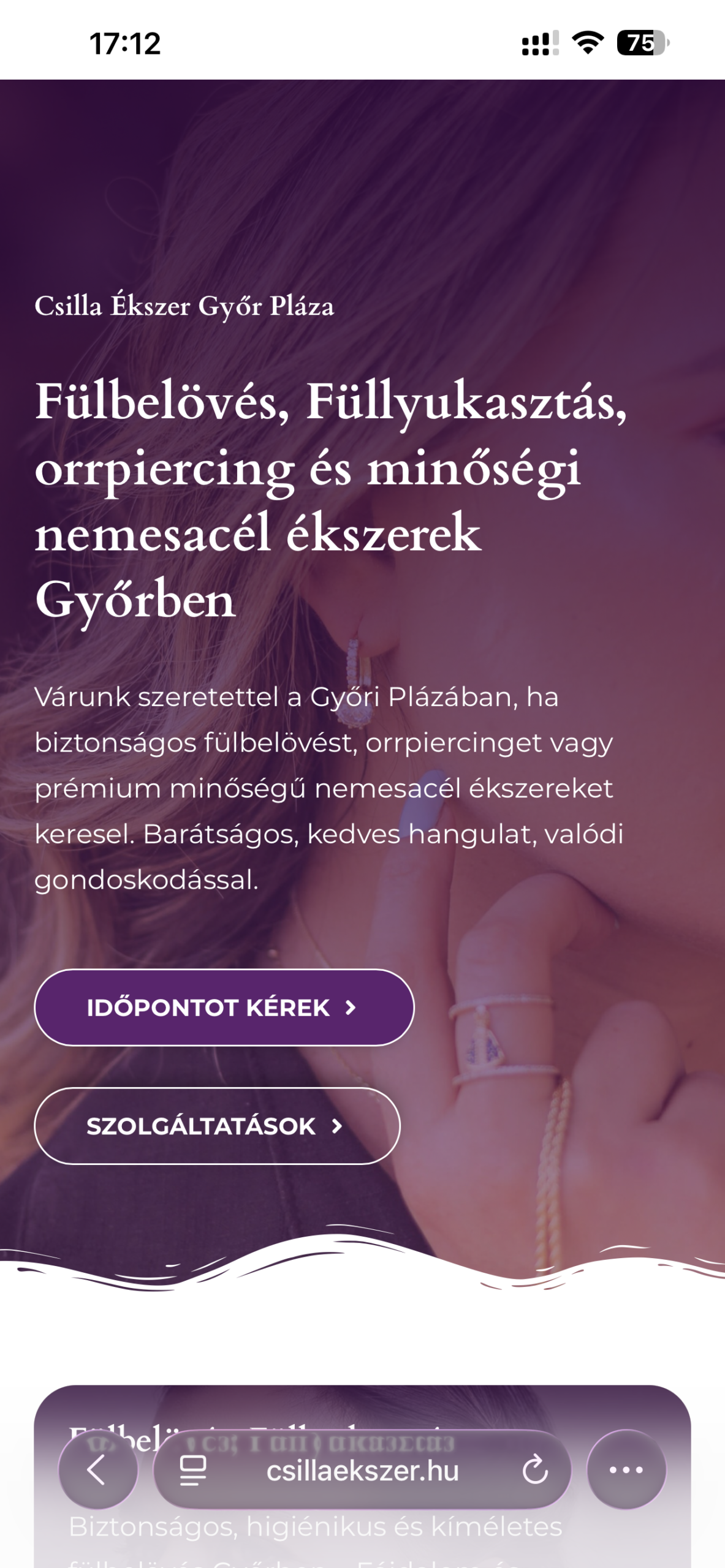 Csilla Ékszer mobil nézet