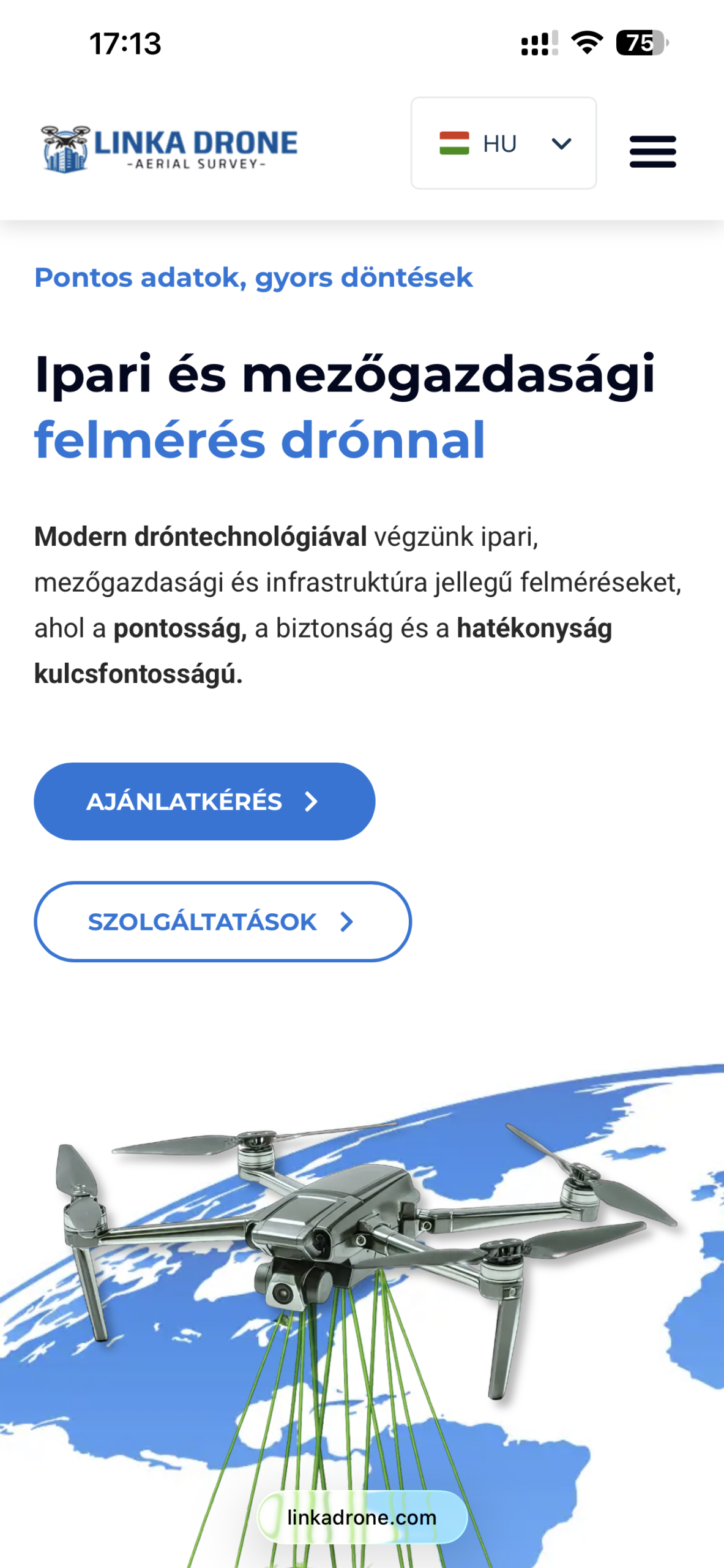 Linka Drone mobil nézet