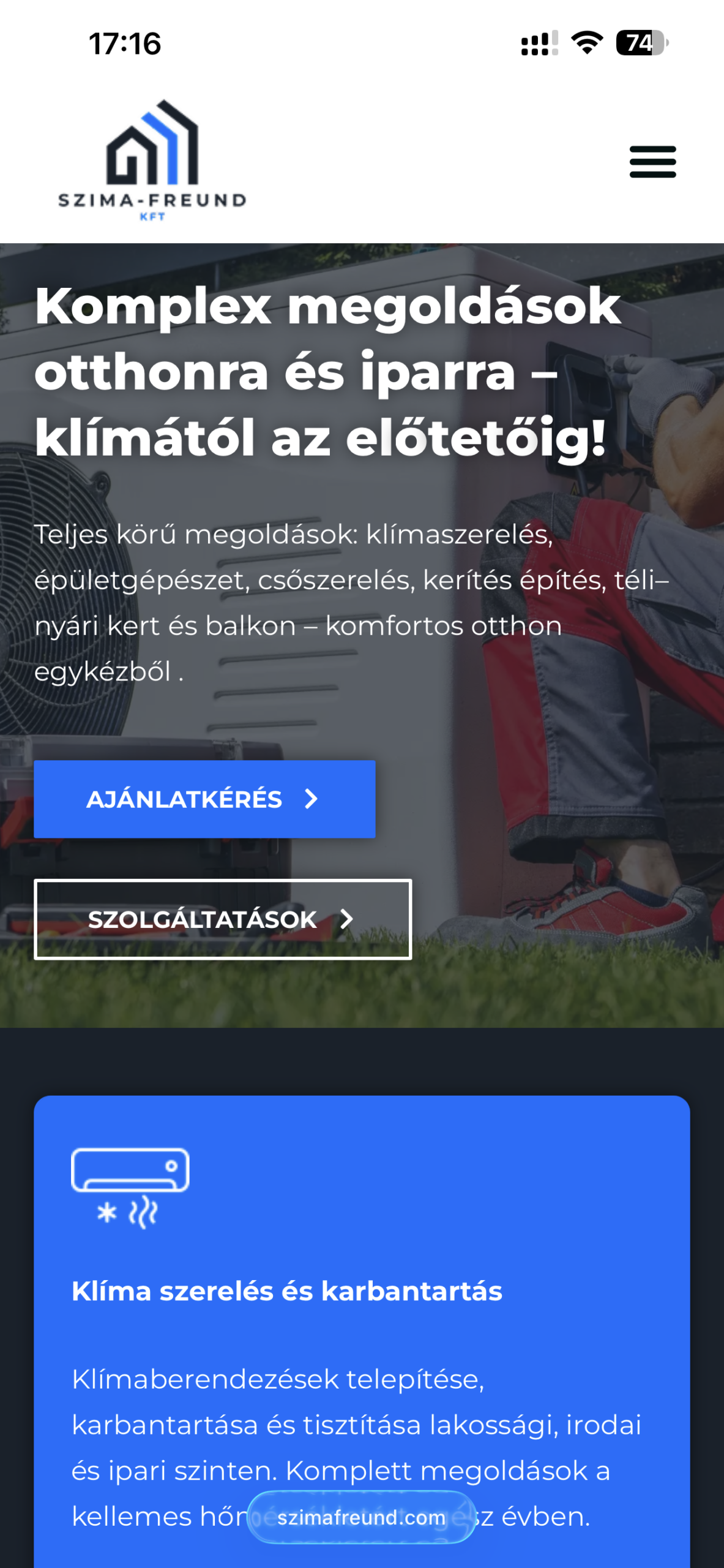 SZI-MA FREUND Kft. mobil nézet
