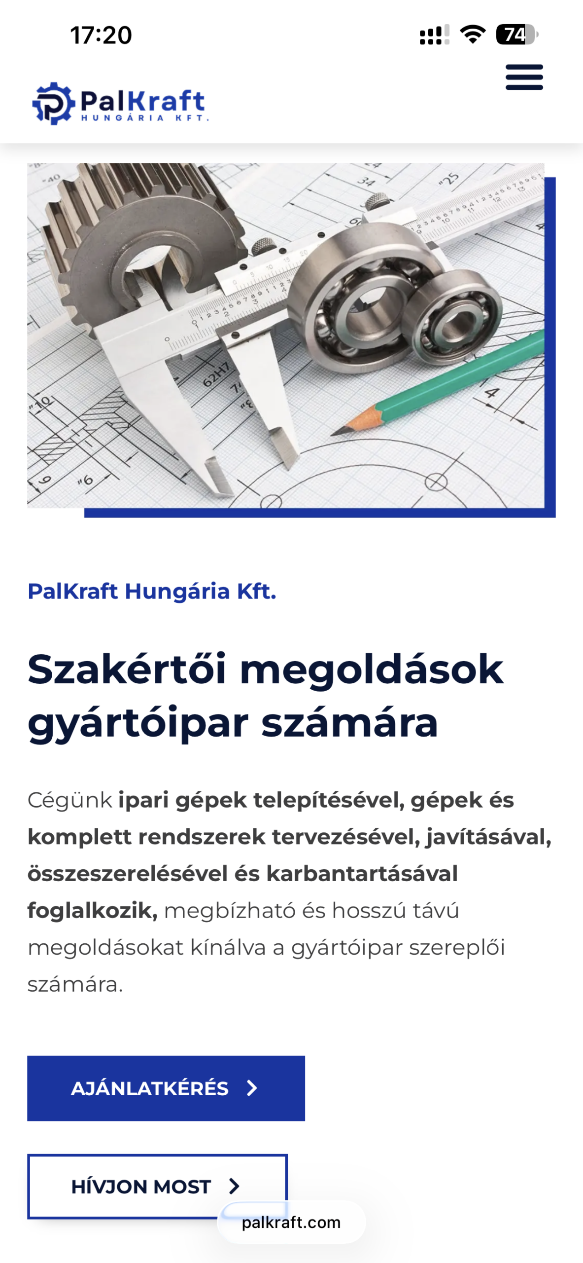 PalKraft Hungária Kft. mobil nézet