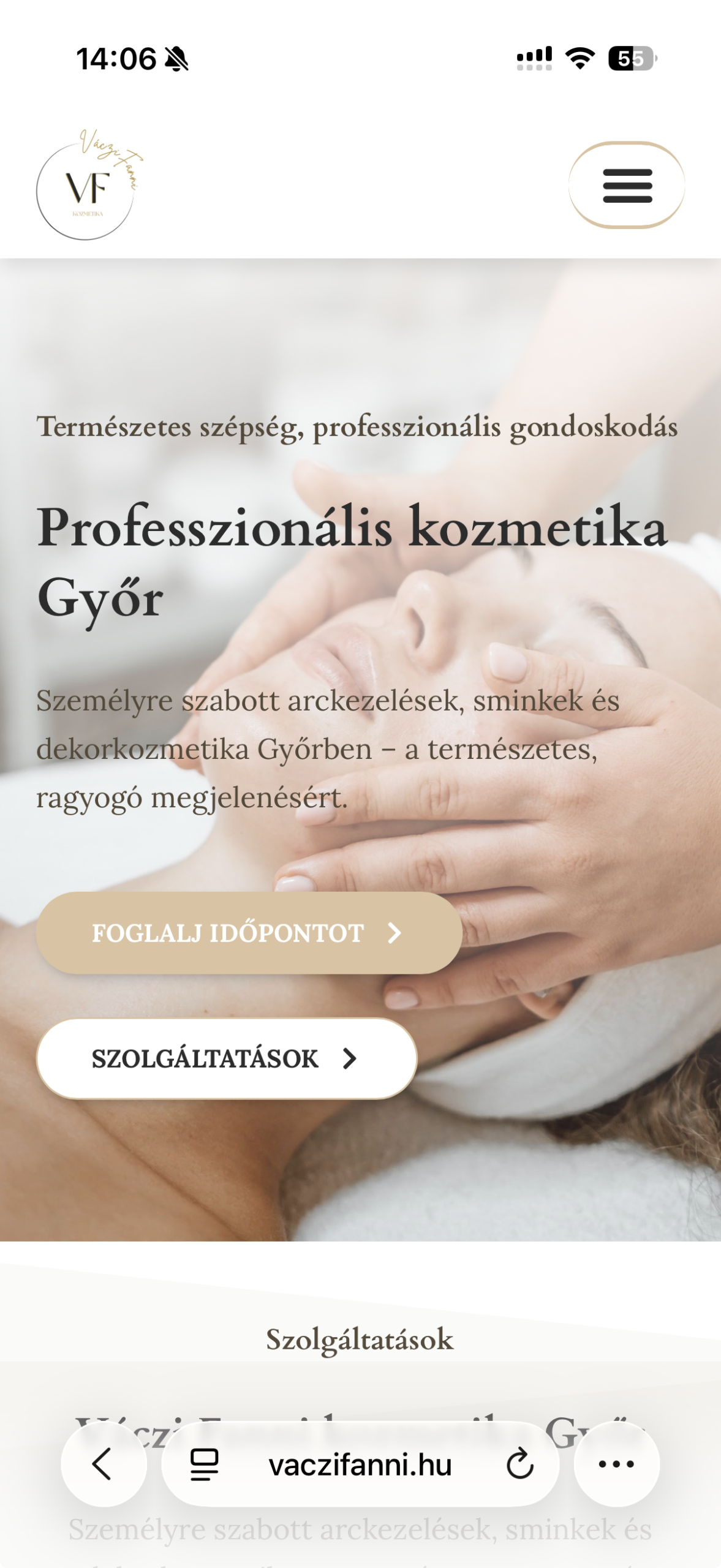 Váczi Fanni Kozmetika mobil nézet