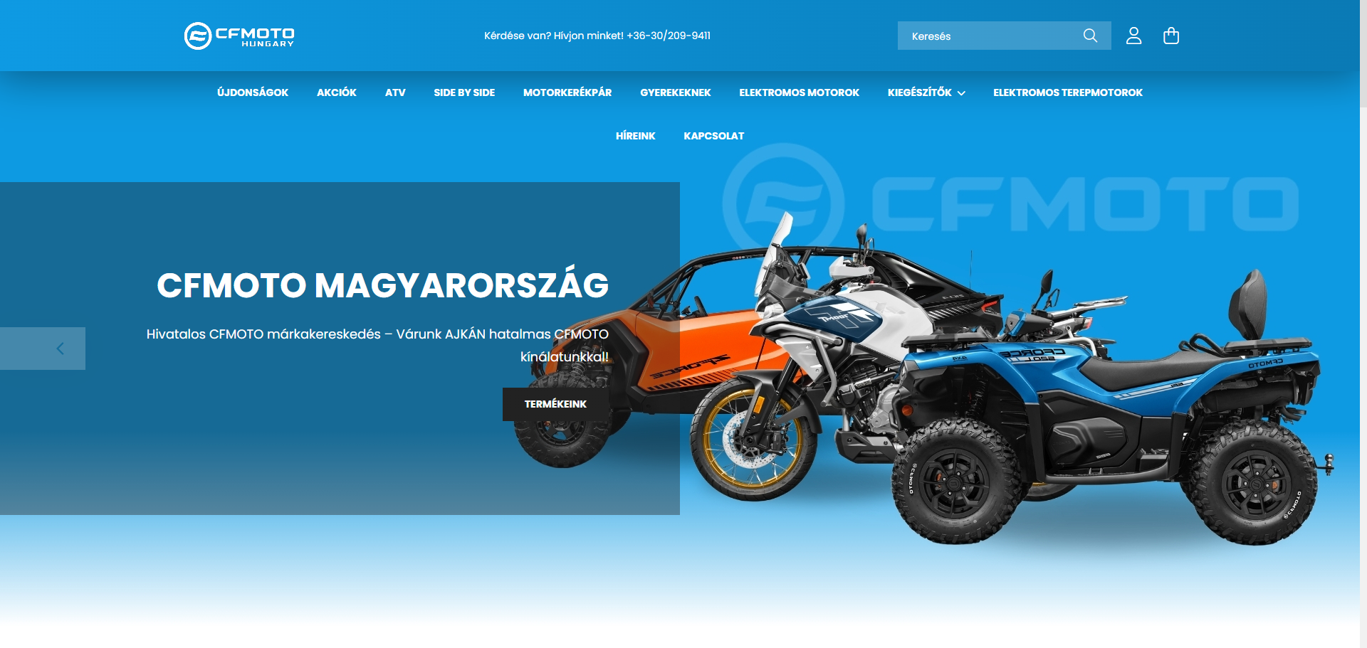 CFMoto Magyarország asztali nézet