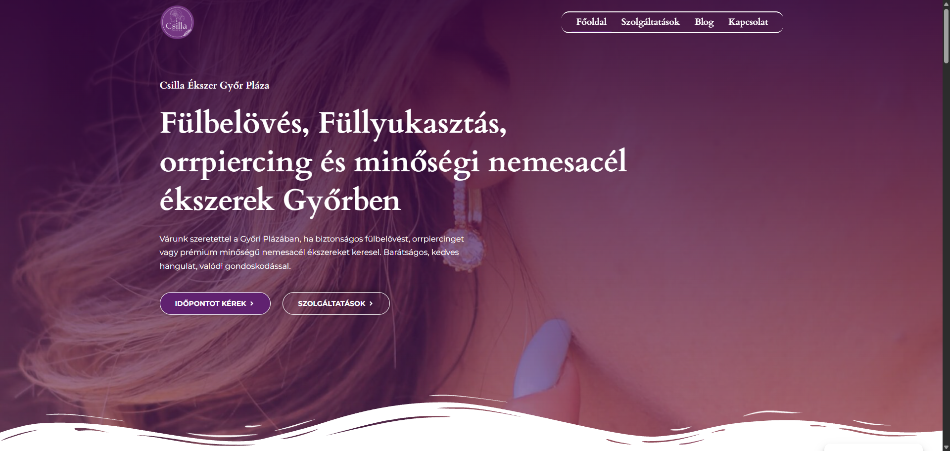 Csilla Ékszer asztali nézet